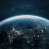 Beautiful planet Earth with night lights of Asian cities views from space. Amazing night planet Earth in view of India, China, Korea and Japan. Development, economics and technology, concept World Outreach